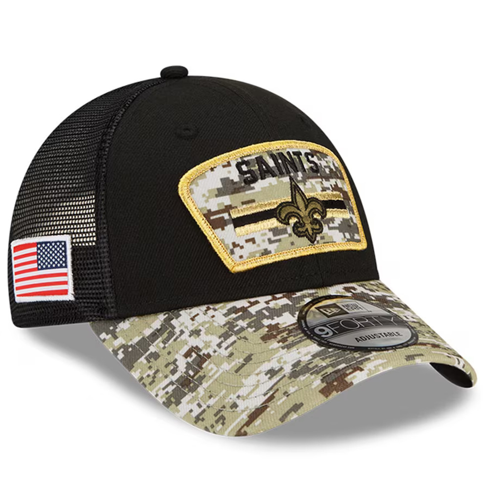 New‎ Era New Orleans Saints Salute to Service Black/Camo 9Forty Snapback Hat